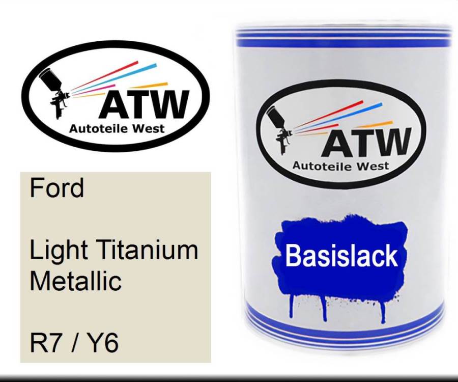 Ford, Light Titanium Metallic, R7 / Y6: 500ml Lackdose, von ATW Autoteile West.